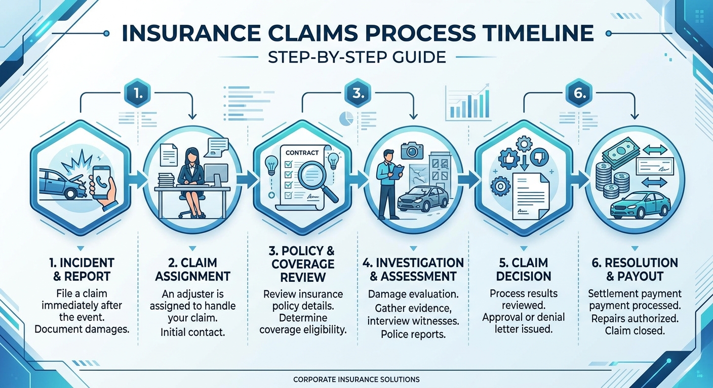 Insurance claims process infographic